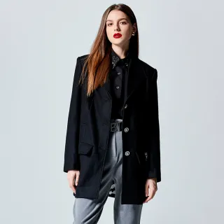【iROO】毛呢西裝式短大衣