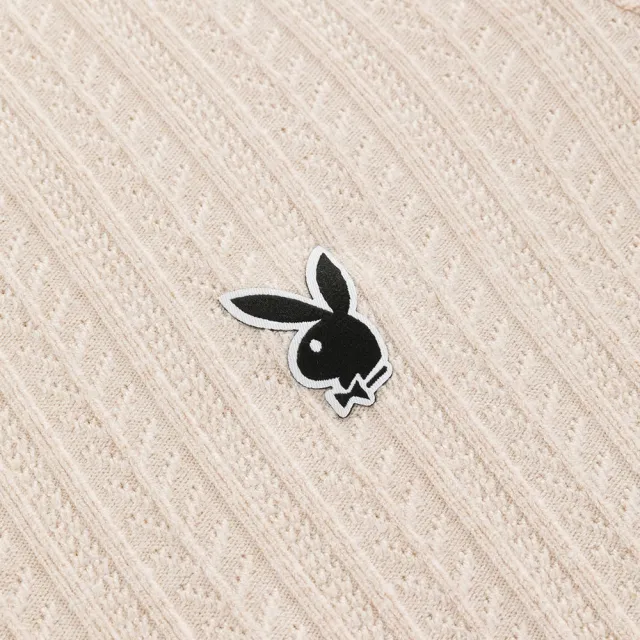 【PLAYBOY】兩件式短版上衣雪紡襯衫(米色)