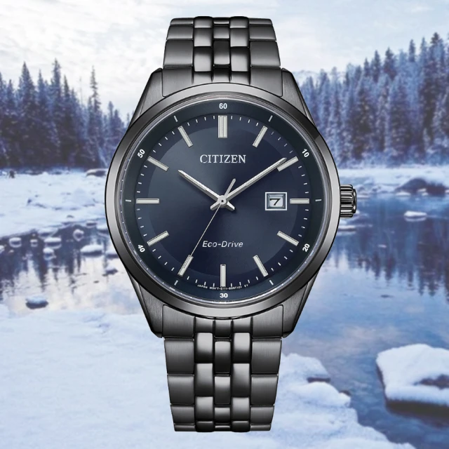 CITIZEN 星辰 GENTS 亞洲限定款 光動能 不鏽鋼紳士腕錶-藍41mm(BM7567-50L)