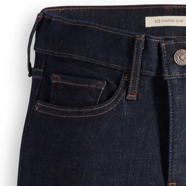 【LEVIS】女款 312 中腰縮腹修身窄管牛仔褲 / 原色基本款 / 彈性布料 熱賣單品 19627-0209
