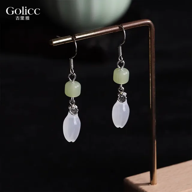 【Gulicc 古莉可】耳環 中式水滴流蘇 典雅墜式(7夕情人節 生日 飾品 耳釘 耳飾 耳墜 禮物)