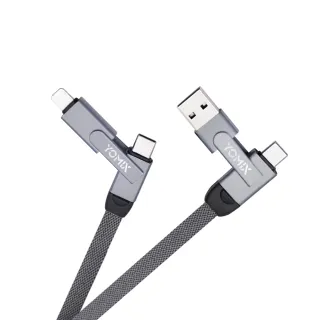 【YOMIX 優迷】3入組★PD 60W Type-C 1.5M六合一編織極速傳輸充電線 (支援iphone16快充)