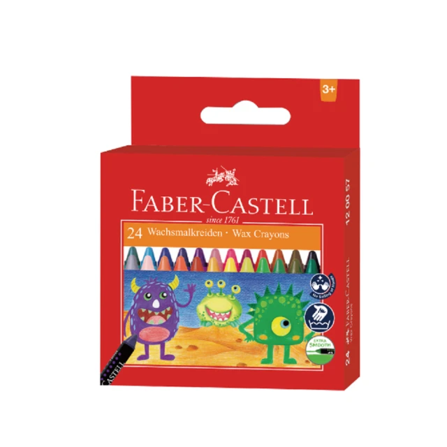 Faber-Castell 德國輝柏 無毒蠟筆 24色 120057(學齡 塗鴉 畫畫 美術)