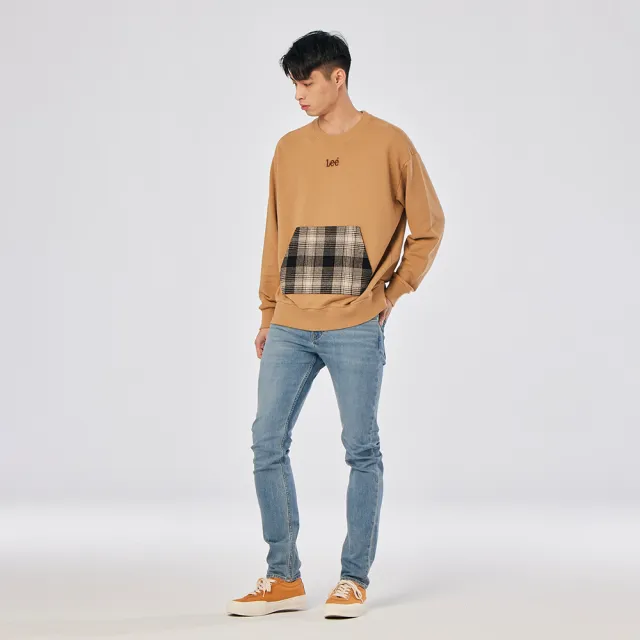 【Lee】男裝 長袖厚T / 格紋口袋 共2色 Oversized版型(LL210327008 / LL210327K11)