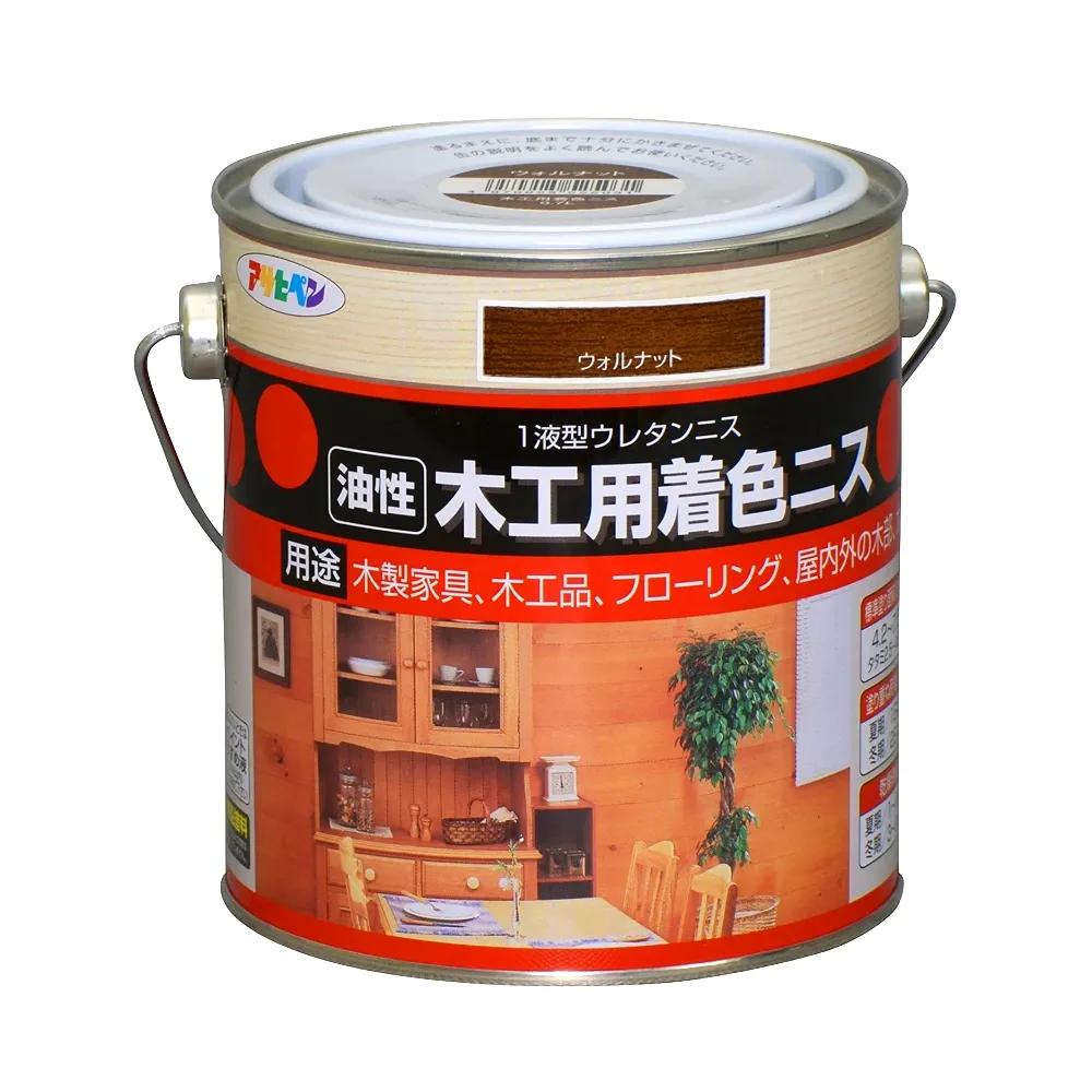 雪吹、木賊、木製本漆塗 日本Asahipen】油性木器著色清漆0.7L 共八色(木頭漆木器漆護木漆噴漆