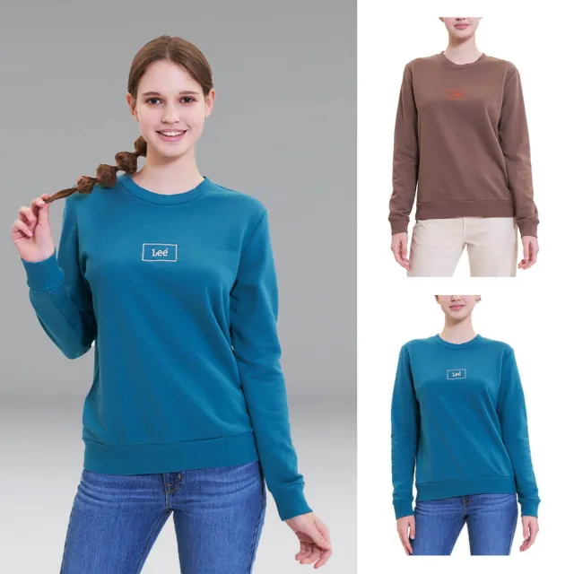 【Lee】女裝 長袖厚T / 長框 小LOGO 共2色 標準版型(LL220440429 / LL220440728)