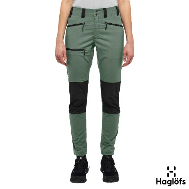 【Haglofs】女 Mid Slim 快乾長褲(菲耶爾綠/黑)