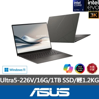 ASUS Office 2024組★14吋Ultra5輕薄AI筆電(ZenBook UX5406SA/Ultra5-226V/16G/1TB SSD/W11/3K OLED/EVO