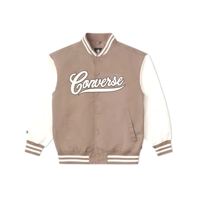 CONVERSE Conversenon-padded Bomber 男款 女款 米白棕色 舖棉 棒球 外套 10026912-A05