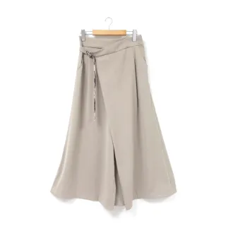 【Kinloch Anderson】金安德森女裝 甜美熊頭格紋腰帶造型寬褲(KA1362016 米灰/黑色)