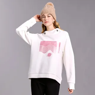 【KERAIA 克萊亞】銀體流光LOGO連帽衛衣(柔粉白)