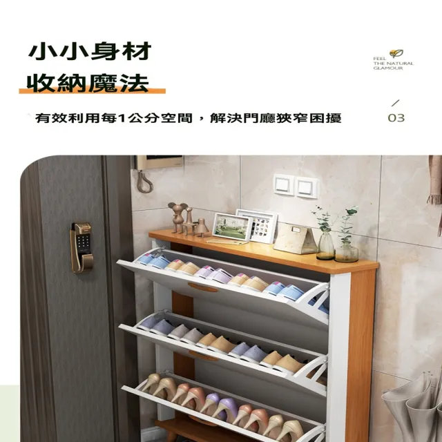 【耐家旗艦店】雙拼色翻鬥式鞋櫃-100X17X120cm(鞋櫃/玄關櫃/鞋子收納櫃/超薄鞋櫃/預購15天)