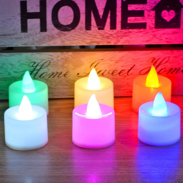 【六分埔禮品】LED白殼小蠟燭燈一組12入-多色任選(節慶擺飾生日佈置告白求婚情人節排字蠟燭LED安全電子)