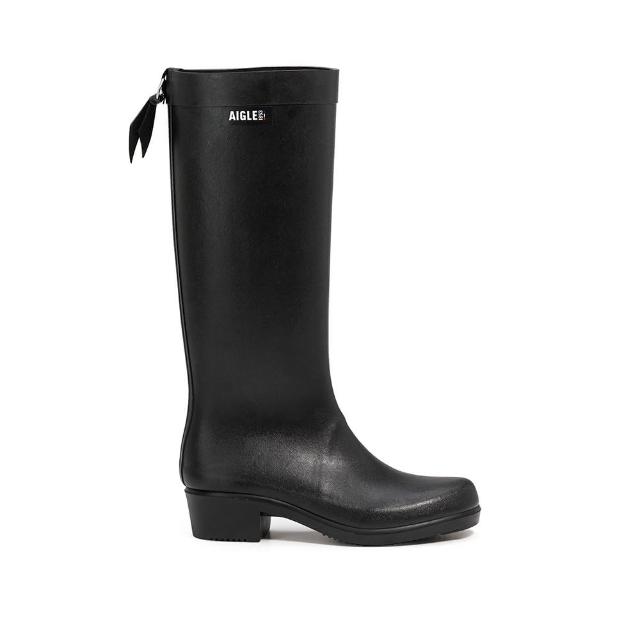 【AIGLE】MYRICA長筒膠靴 AG-FNB66A100 黑色(女長筒膠靴 經典膠靴 雨靴)