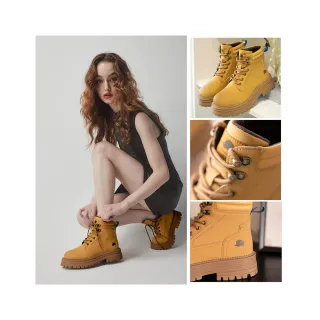 【SCANDINAVIAN FOREST 北歐小刺蝟】野漾叢花．防潑水皮革增高厚底中筒靴(焦糖拿鐵)