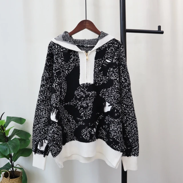 米蘭精品 洋裝長袖連身裙(氣質范大碼藏肉寬鬆秋季女裙子74j