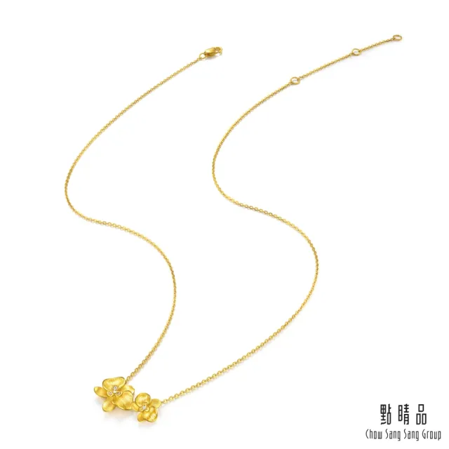 【點睛品】蝴蝶蘭 黃金鑽石項鍊