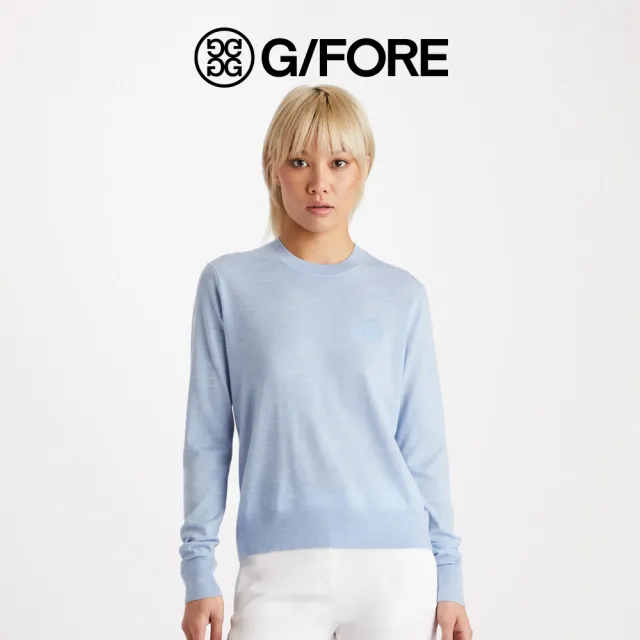 【G/FORE】TALK BIRDIE TO ME CREWNECK SWEATER 女士 長袖針織衫 水藍色(G4LS23S600A-SKY)