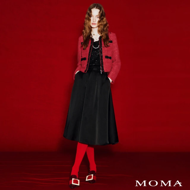 MOMA 撞色華麗小香風外套(紅色)