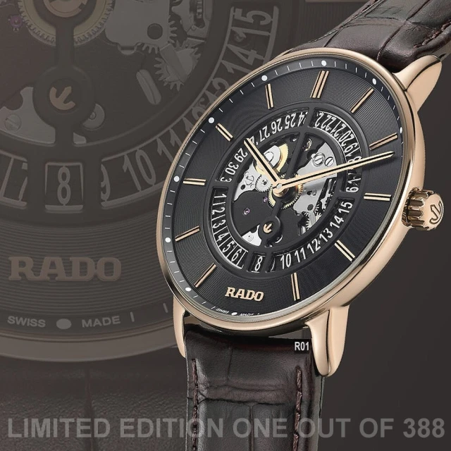 Rado 雷達表 限量388 DiaMaster Thinline鑽霸系列金屬陶瓷超薄自動限量腕錶-加8重好禮 R01(R14068186)