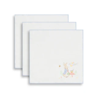 【奇哥官方旗艦】悅讀比得兔紗布手帕3入 29×29cm(紗布巾 方巾 口水巾 餵奶巾 洗臉巾 拍嗝巾)