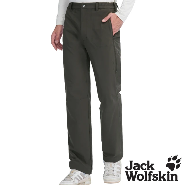 Jack wolfskin 飛狼 男 保暖彈性休閒長褲 透氣快乾登山褲(深棕)