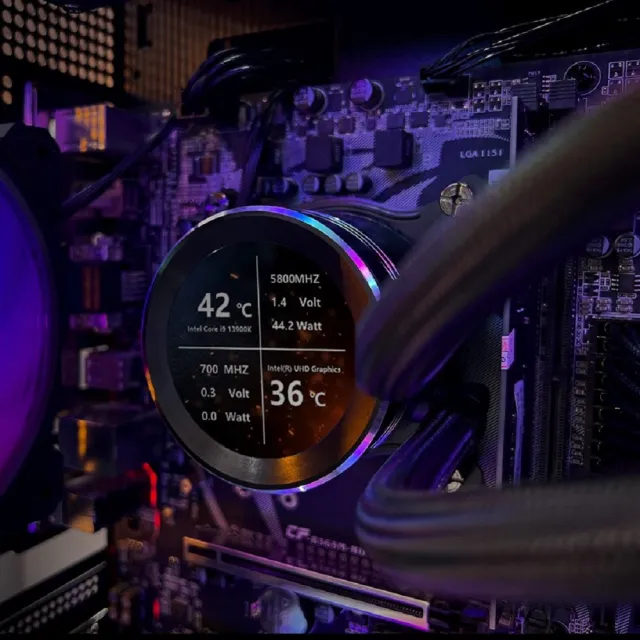 【darkFlash 大飛】大飛 Nebula DN360S LCD 一體式 水冷 CPU 散熱器-黑色(全新 2.1 吋 IPS 水冷頭顯示螢幕)