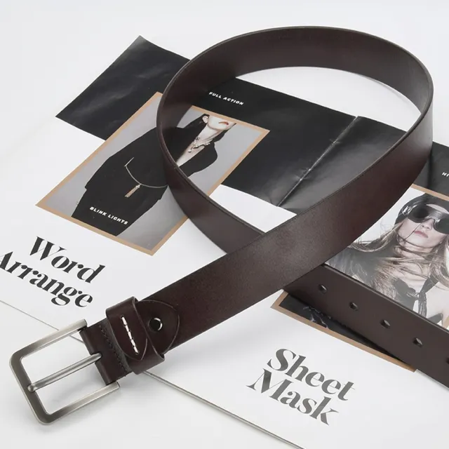【MoonDy】腰帶 方頭皮帶 男生皮帶 真皮腰帶 精品腰帶 真皮皮帶 針扣腰帶 皮帶 牛仔褲帶  