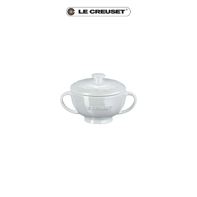 Le Creuset 瓷器雪藏時光系列雙耳湯碗200ml(珠光白)