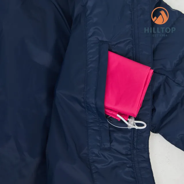 【Hilltop 山頂鳥】GORE-TEX二合一施華洛世奇水鑽防水透氣保暖蓄熱羽絨短大衣 女款 藍 酒紫｜PF22XF30ECEJ