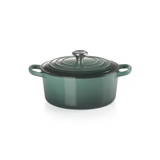 【Le Creuset】典藏琺瑯鑄鐵鍋圓鍋 22cm(綠光森林-鋼頭)