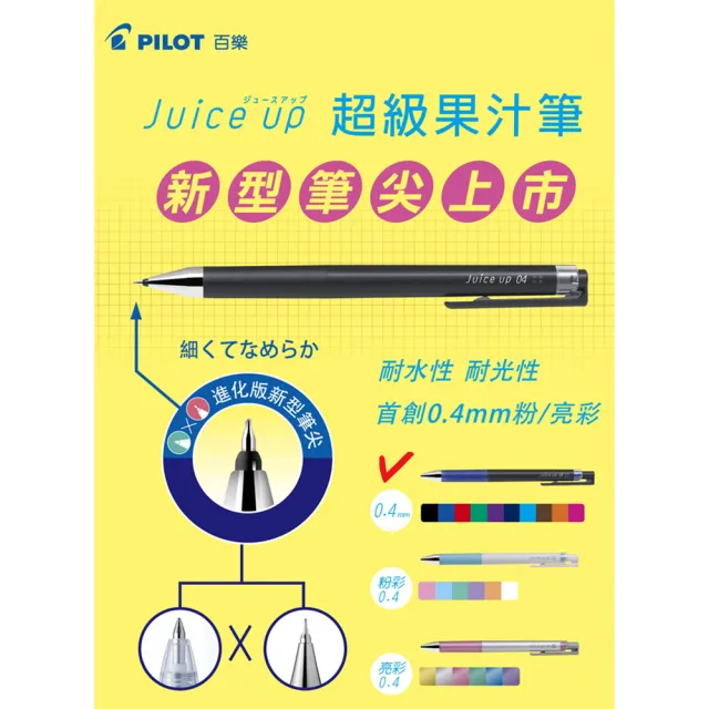 【全勝】PILOT 百樂 Juice up超級果汁筆 0.4mm(盒裝5入/LJP-20S4)
