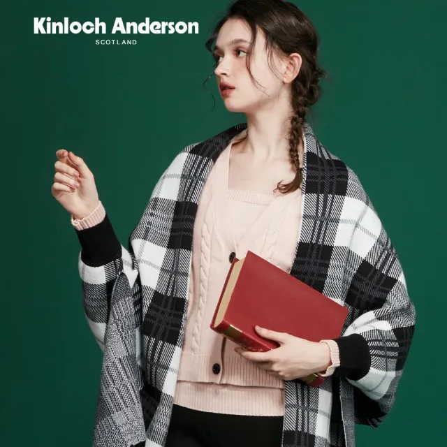 【Kinloch Anderson】金安德森女裝 減齡款必備兩件式織紋造型長袖針織上衣(KA1369038 粉紅/黑)