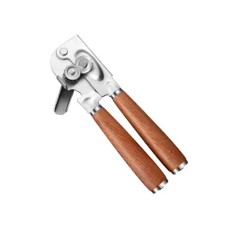 【PUSH!】餐廳廚房用品新款304不銹鋼花梨木柄開罐器易開罐罐頭開口器(開罐器 開瓶器 D361)