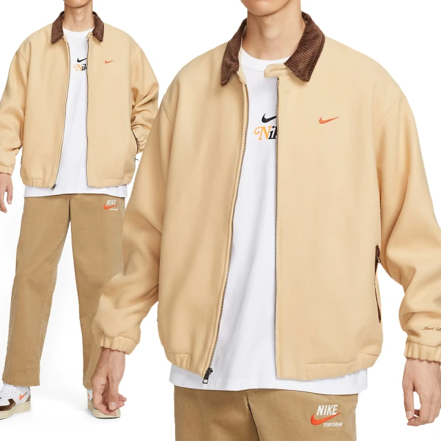 NIKE 耐吉 Twill Prem JKT GCE 男款 卡其色 刺繡Logo 口袋 拉鍊 工裝 外套 HQ4744-233