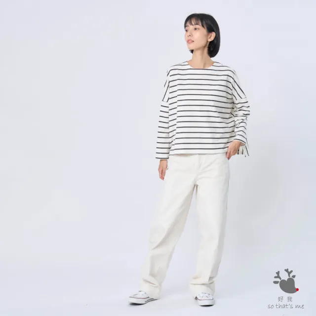【so that’s me 好我】Audrey簡約寬鬆條紋T恤上衣(黑白)