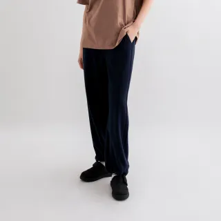 【Arnold Palmer 雨傘】女裝-個性LOGO抽繩束腳兩穿休閒長褲(藏青色)