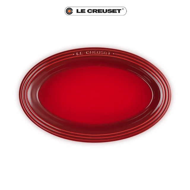 Le Creuset 瓷器輕虹霓彩系列橢圓盤25cm(櫻桃紅)