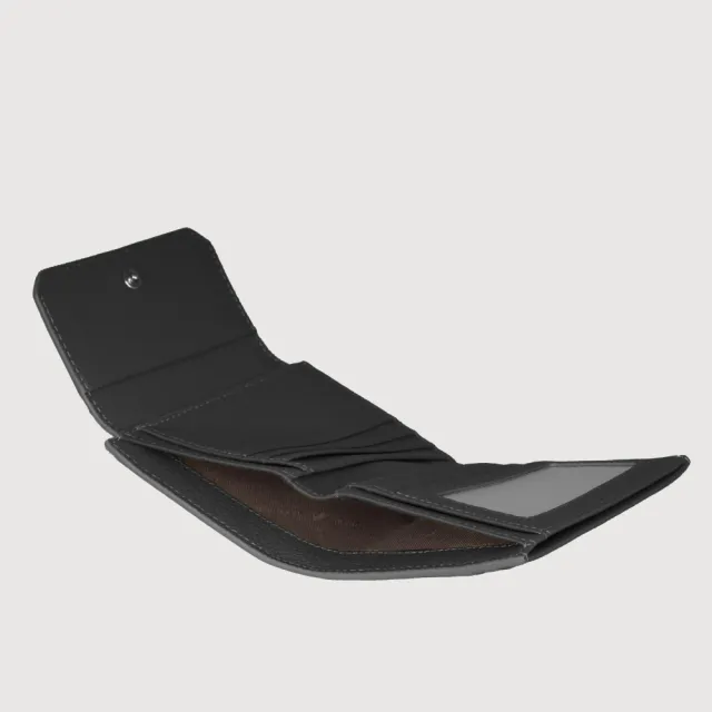 【BRAUN BUFFEL 德國小金牛】珍妮絲 8卡三折短夾-黑色(BF840-414-BK) 錢包送禮推薦