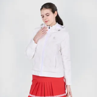 【Munsingwear】企鵝牌 女款白色時尚拼接可拆帽輕羽絨外套 MLUL6603
