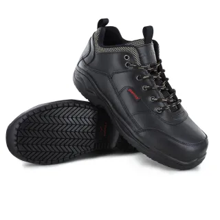 【PAMAX 帕瑪斯】皮革製/頂級超彈力氣墊工作安全鞋(PA00101FEH黑 /男女/有特大尺碼)