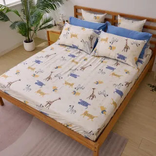 【戀家小舖】60支300織100%天絲 床包枕套組-萌趣樂園(單人)