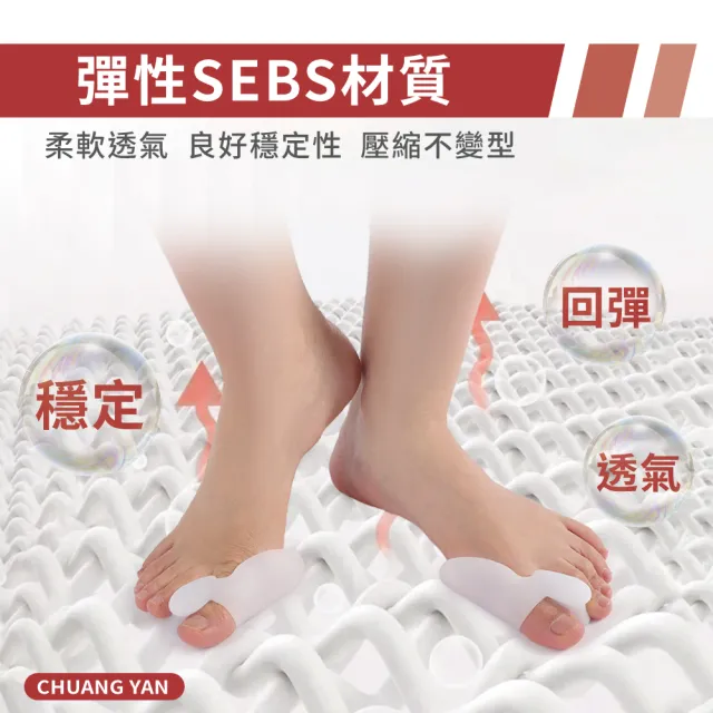 硅膠拇指分趾套-1對裝(拇指套 保護套  外翻套 分趾套 腳趾分離)