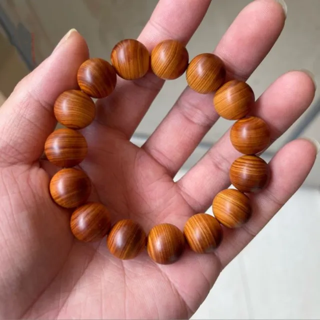 【Penny 珮妮】太行陳化崖柏紅油橫紋佛珠手鍊15mm(母親節禮物/交換禮物/送女友/送男友/生日禮物/情人節)