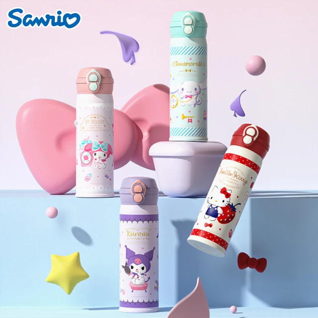 SANRIO 三麗鷗 酷洛米大耳狗316不鏽鋼直飲吸管保溫杯480ml(美樂蒂/凱蒂貓)