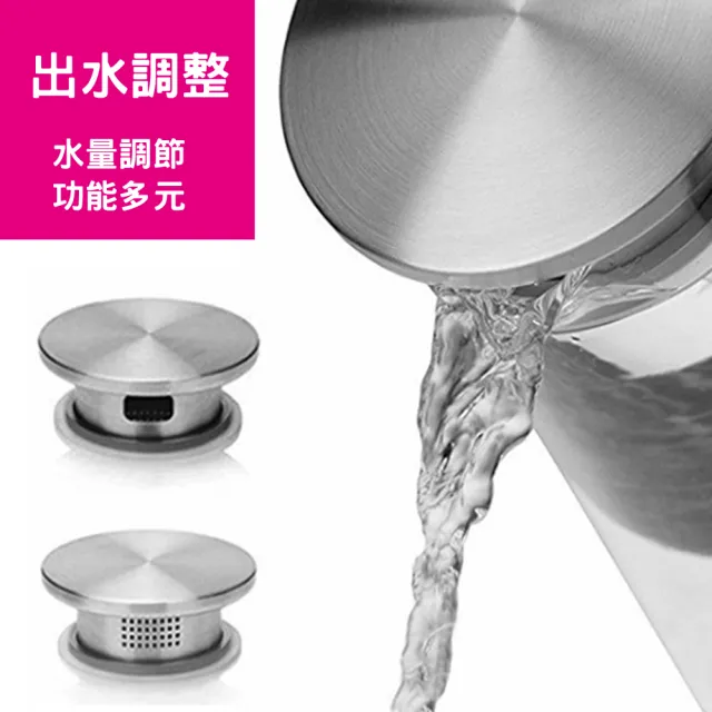 北歐簡約風格耐熱玻璃冷水壺(1400ml 玻璃304不銹鋼冷水壺)