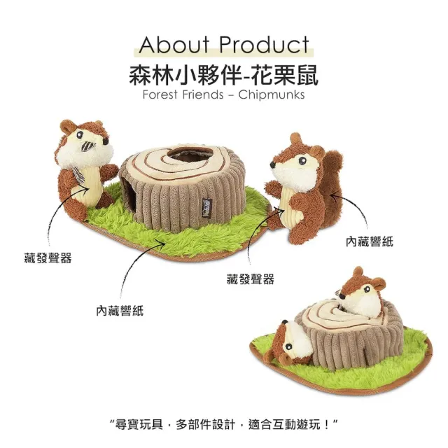 【P.L.A.Y.】森林小夥伴 花栗鼠 狗玩具 發聲 寵物玩具
