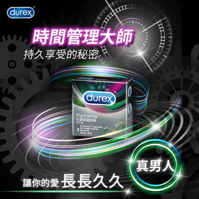 【Durex 杜蕾斯】飆風碼保險套3入/盒(避孕套/衛生套/持久溫存系列)