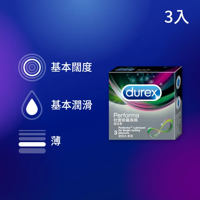 【Durex 杜蕾斯】飆風碼保險套3入/盒(避孕套/衛生套/持久溫存系列)