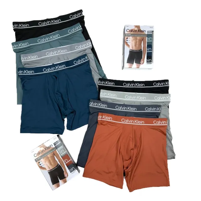 【Calvin Klein】CK  4件盒裝 極細纖維 長版 男內褲 吸濕排汗 四角褲 彈性 大尺碼 環保 送禮(1055)